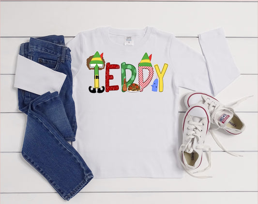 Elf Inspired Personalized Name Shirt