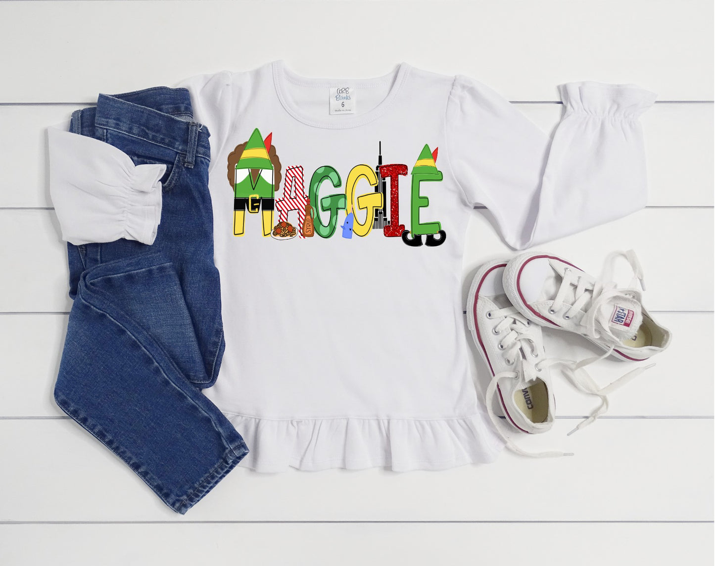 Elf Inspired Personalized Name Shirt