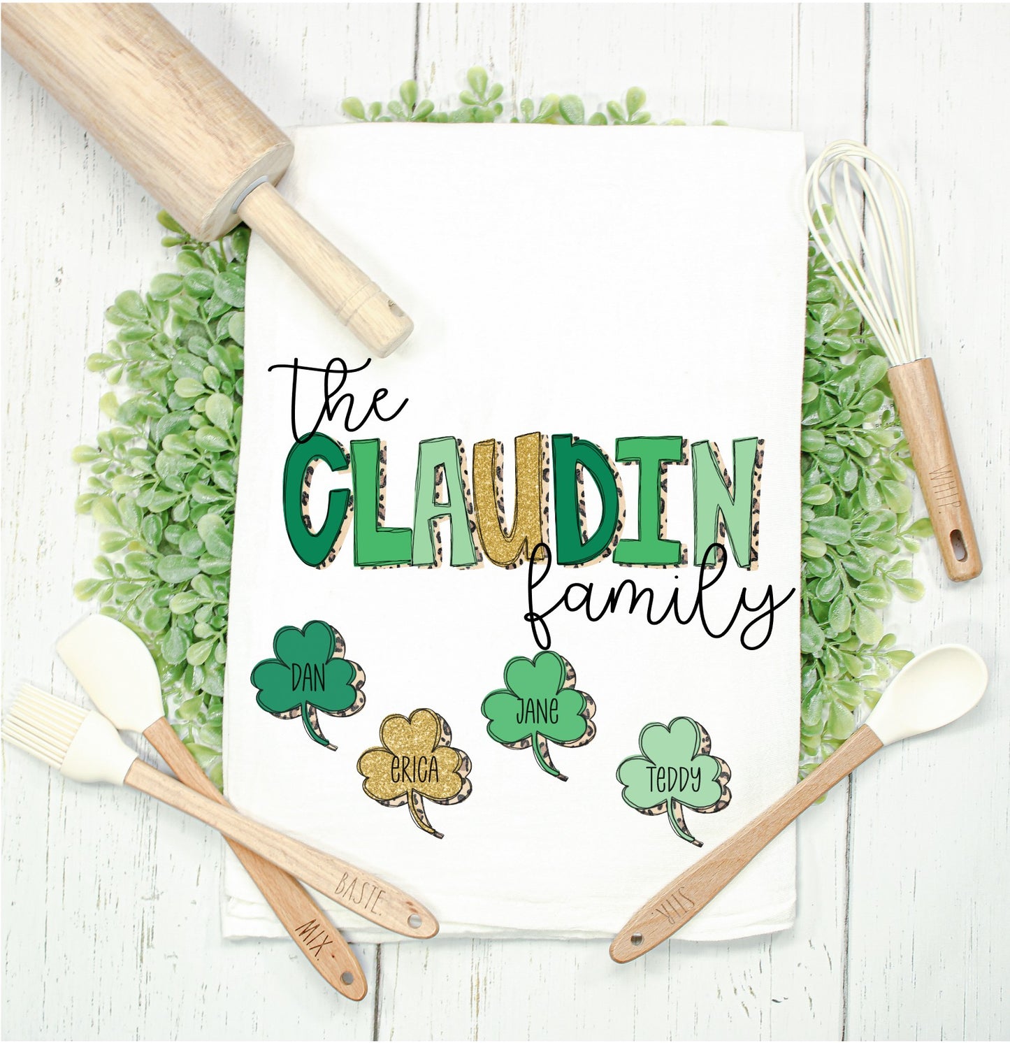 St. Patrick's Day Family Kitchen Dish Towel