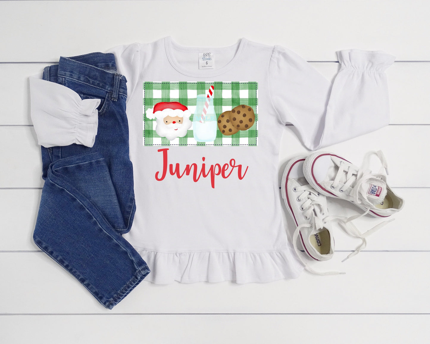 Milk and Cookies with Santa Christmas Shirt or Bodysuit