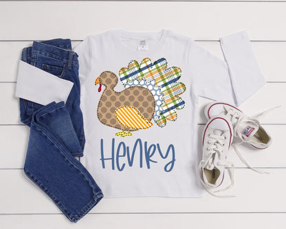 Boy's Personalized Turkey Shirt