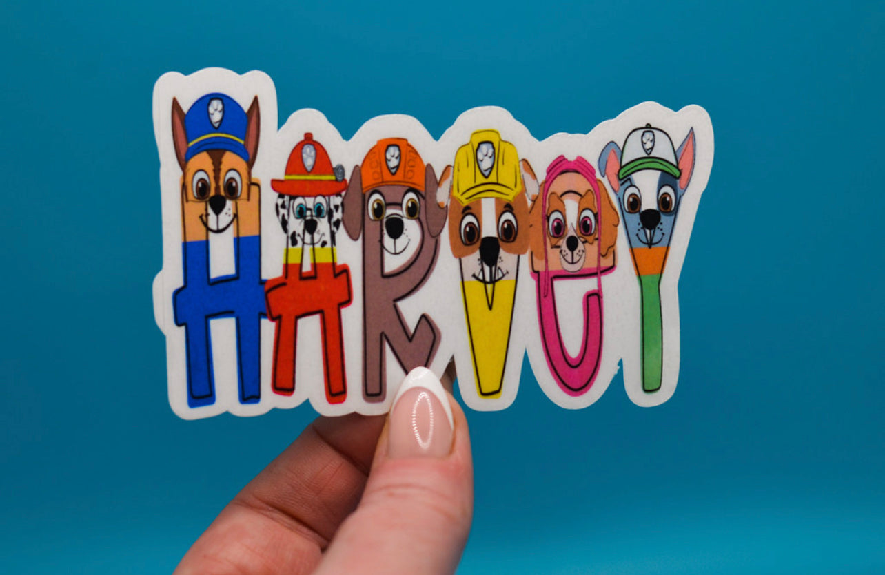 Puppy Friends Personalized Sticker