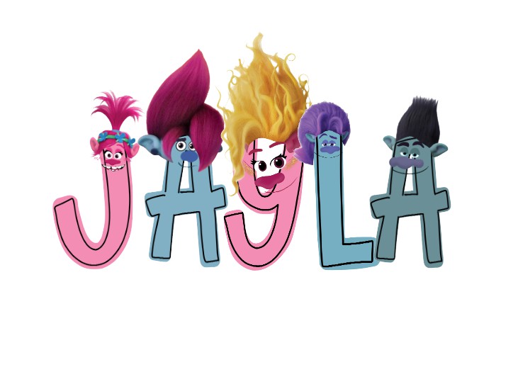 Trolls Inspired Personalized Name Sticker