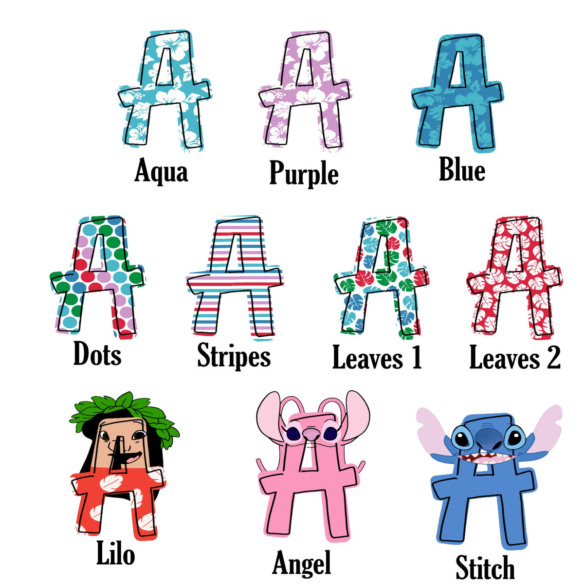 Stitch Letters Sticker Lilo and Stitch Personalized Sticker – Lockwood Ave Studio