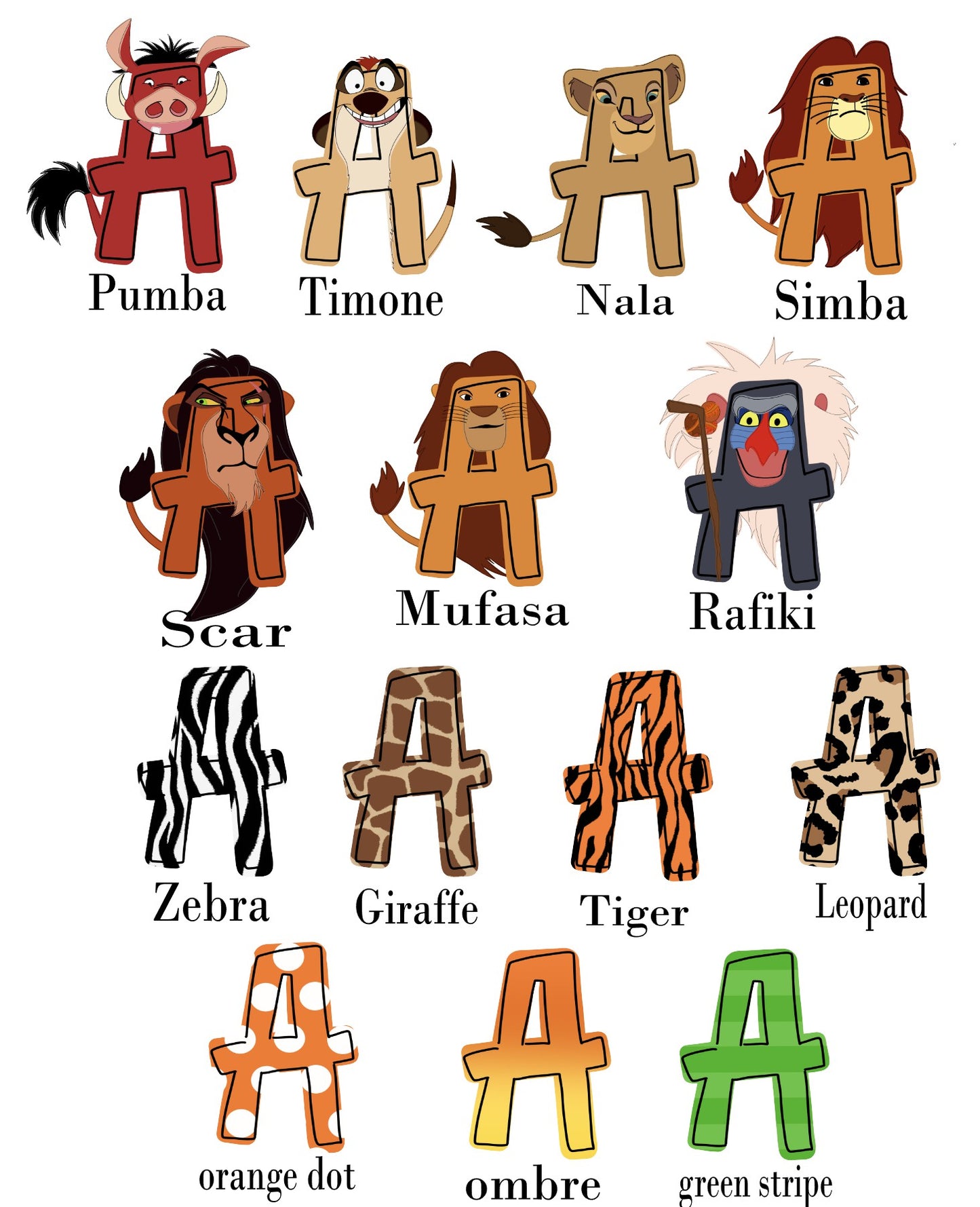 Lion King Inspired Personalized Name Sticker