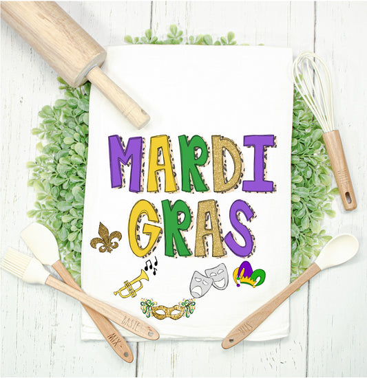 Mardi Gras Festive Kitchen Dish Towel