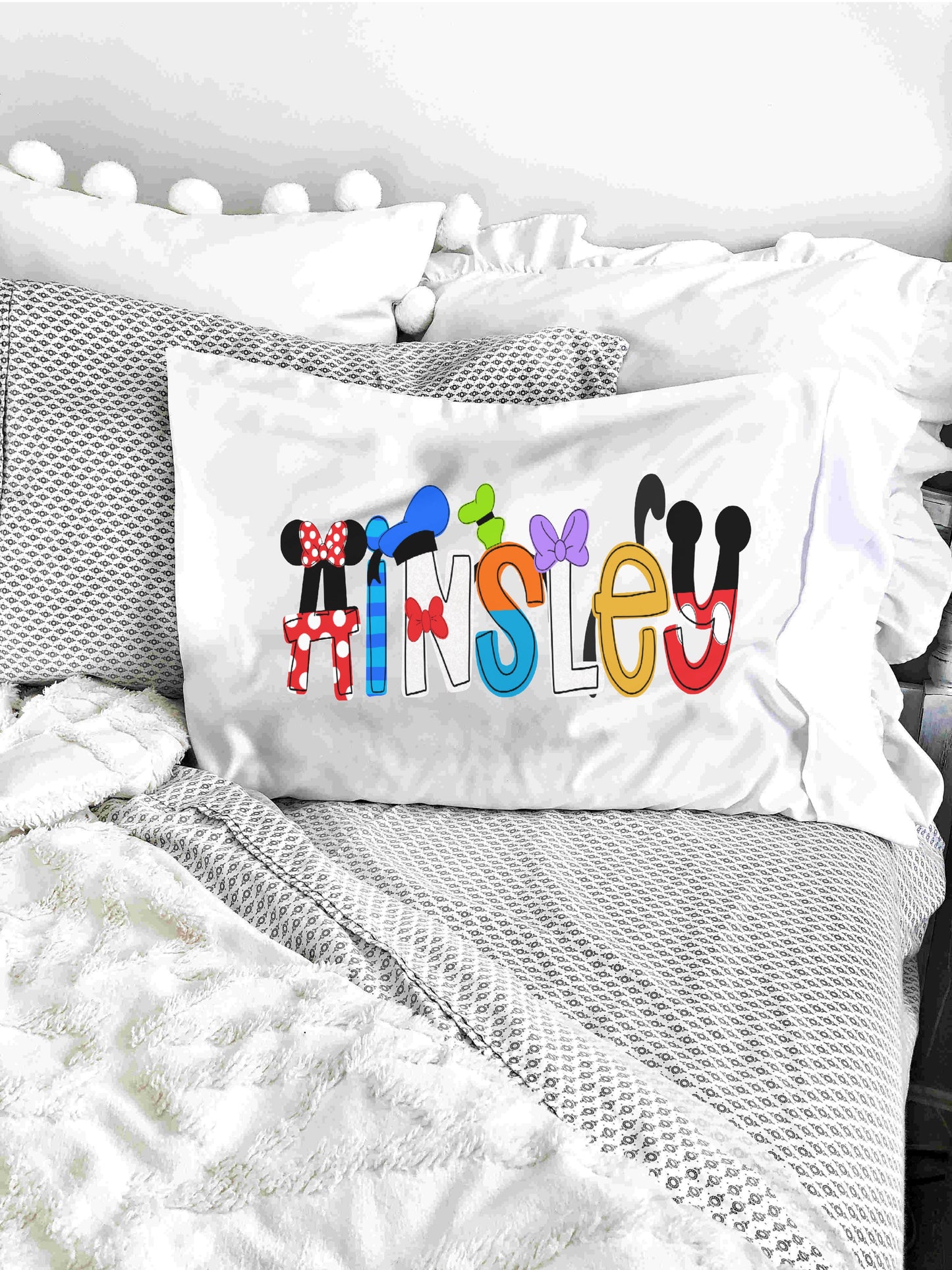 Mickey and Friends Themed Personalized Pillowcase