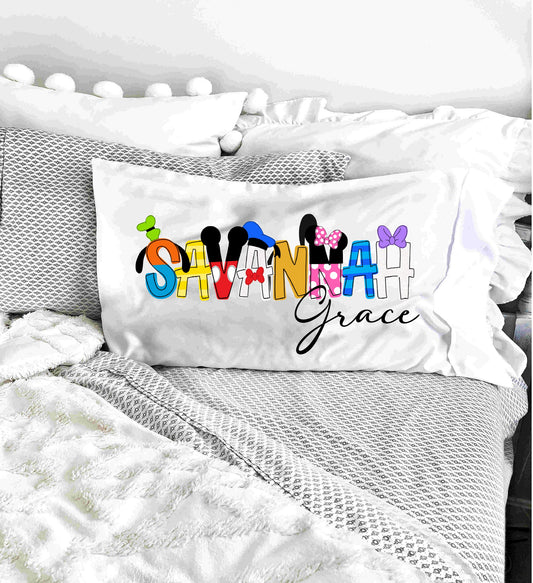 Mickey and Friends Themed Personalized Pillowcase