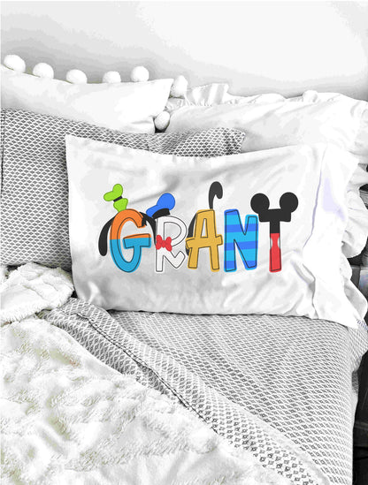 Mickey and Friends Themed Personalized Pillowcase