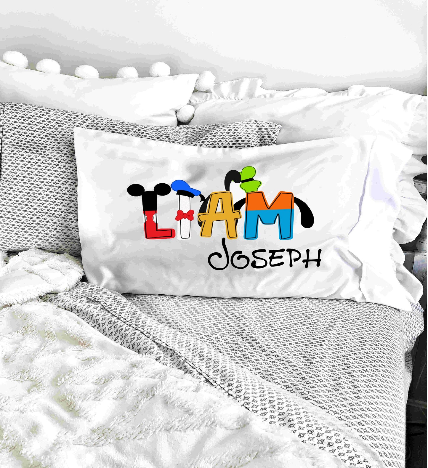 Mickey and Friends Themed Personalized Pillowcase