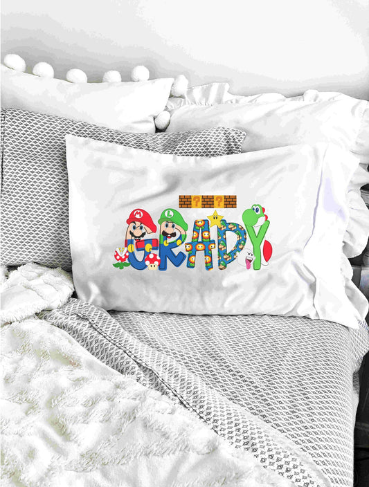 Super Mario Brothers Inspired Personalized Pillowcase