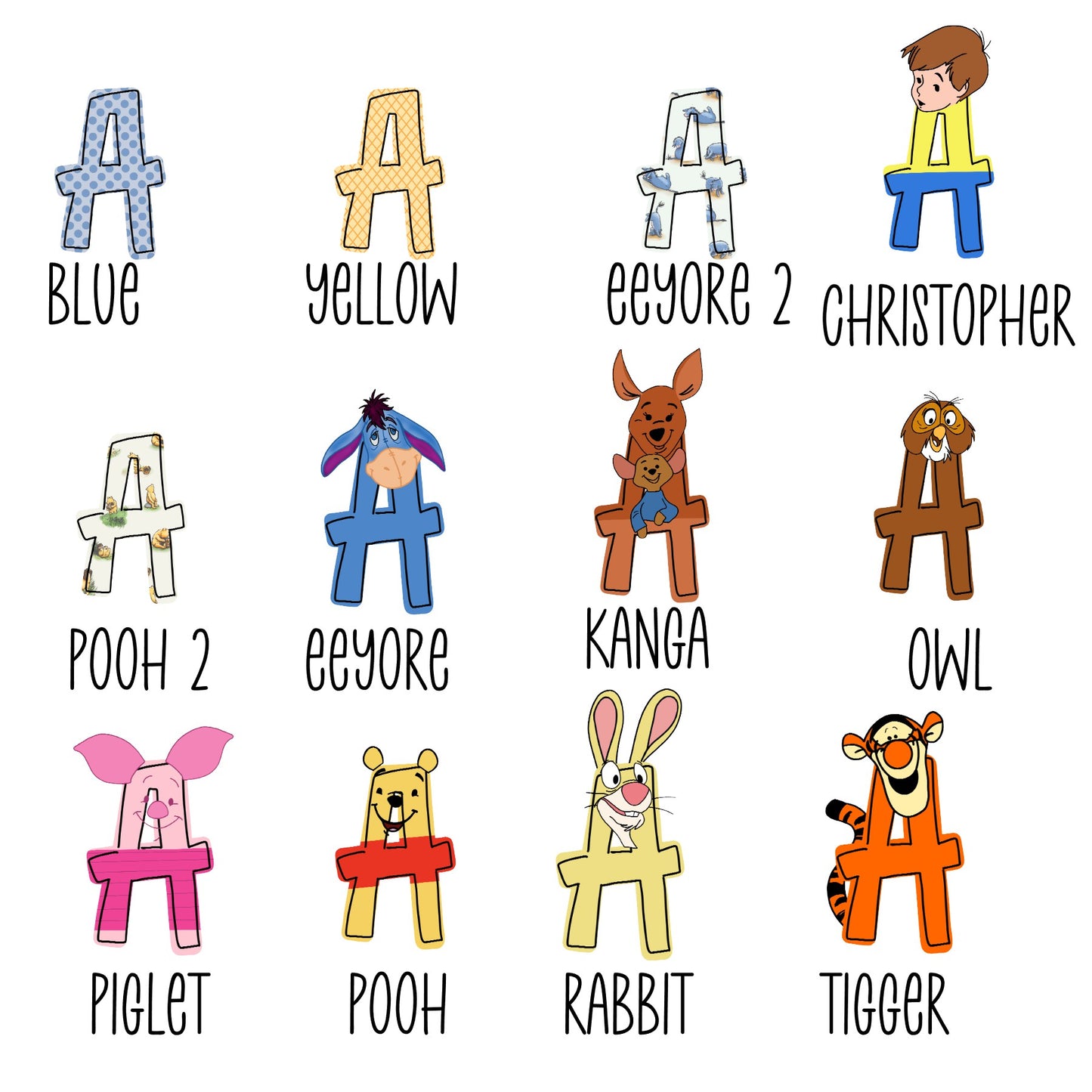 Winnie the Pooh Name Sticker