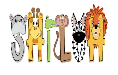 Zoo Animal Personalized Name Sticker