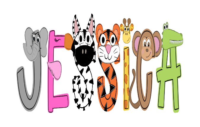 Zoo Animal Personalized Name Sticker