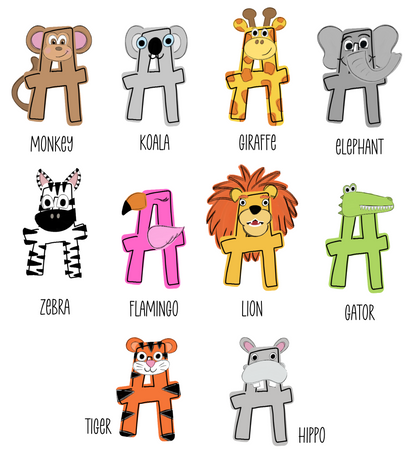 Zoo Animal Personalized Name Sticker