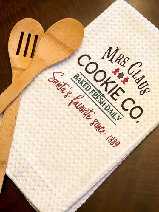 Christmas Kitchen Towel - Add Some Holiday Cheer to Your Kitchen with Mrs. Claus Cookie Company Towel