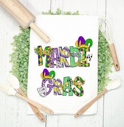 Festive Mardi Gras Kitchen Towel