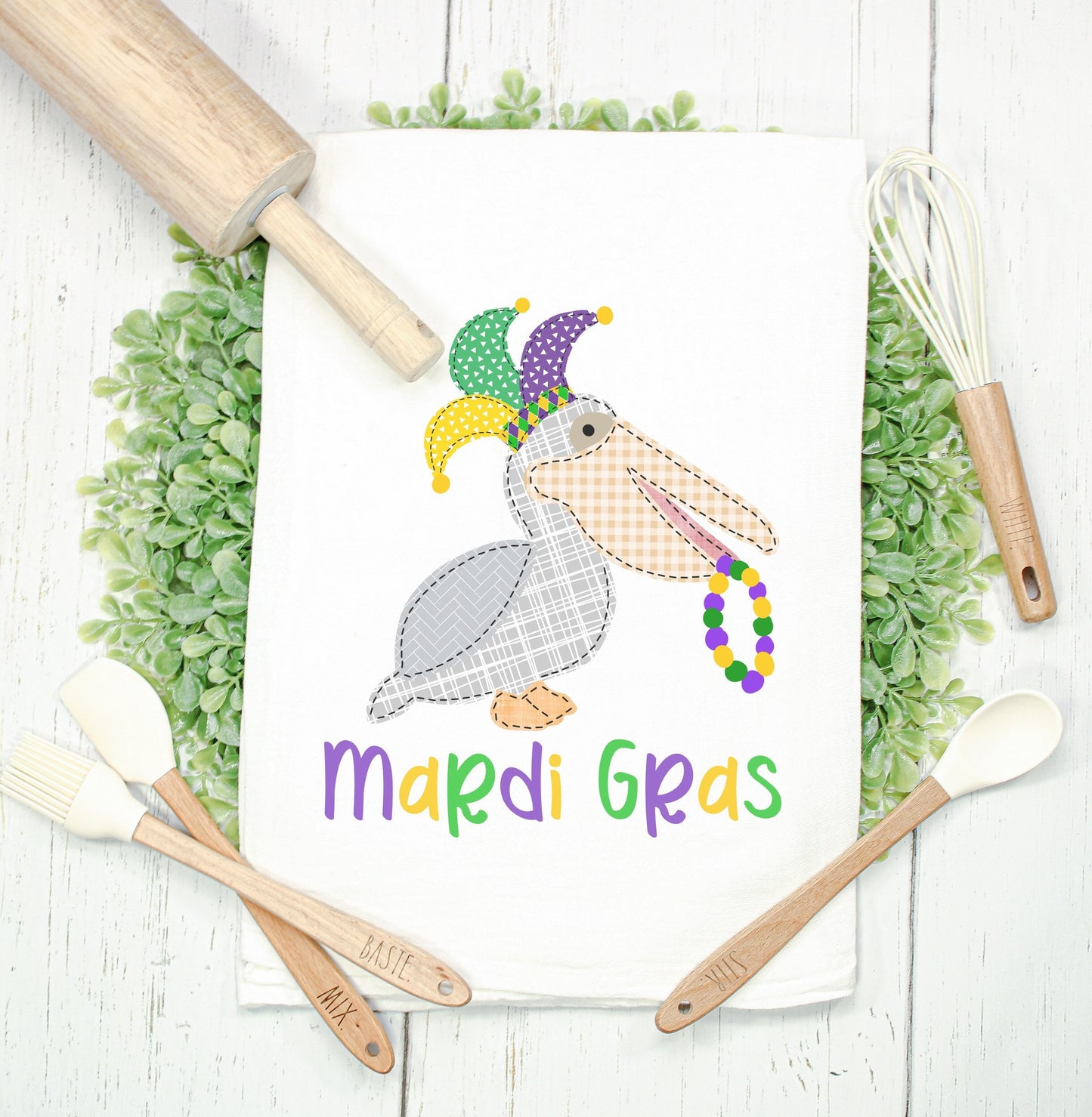 Festive Mardi Gras Kitchen Towel