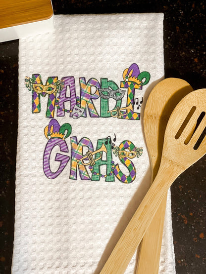 Festive Mardi Gras Kitchen Towel