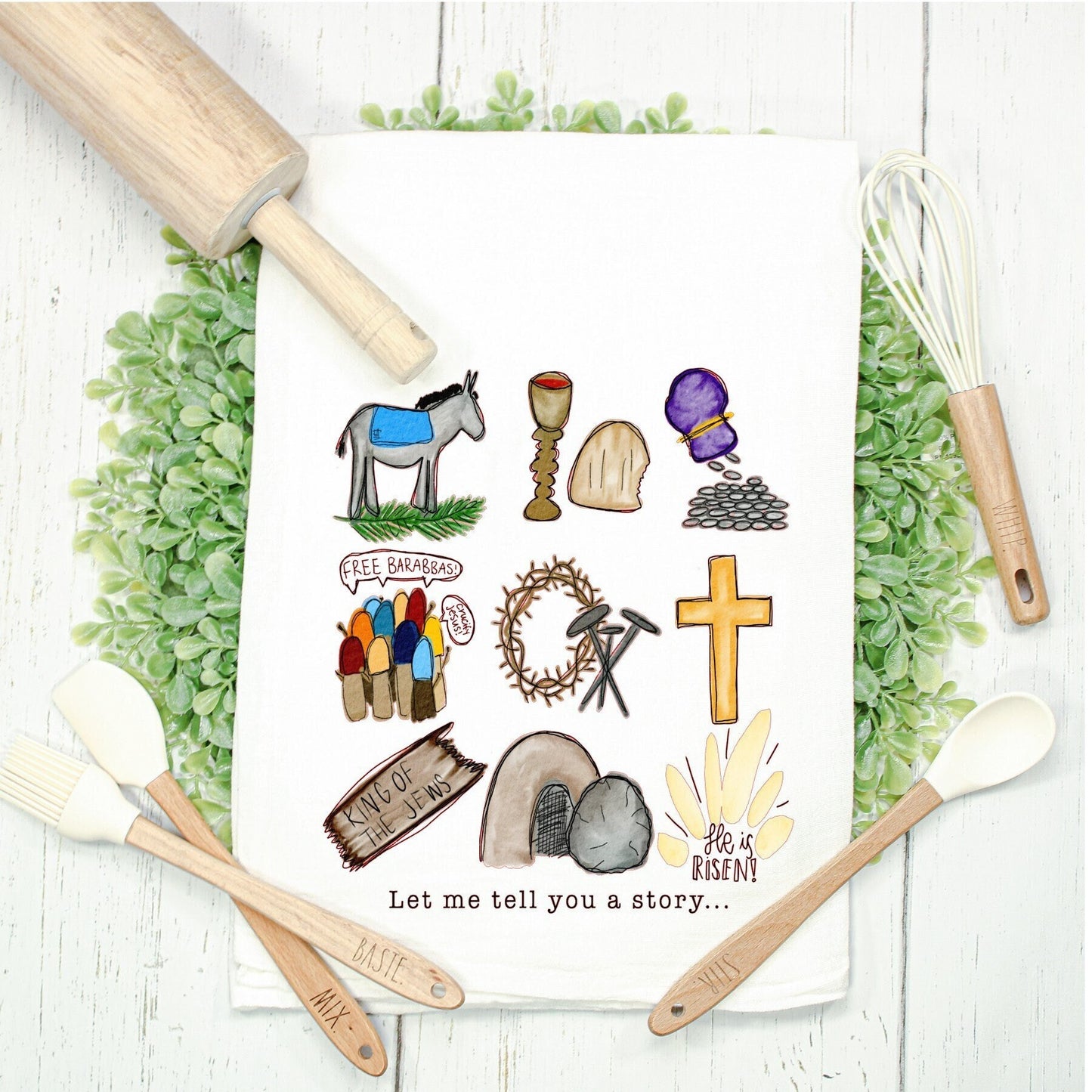 Religious Easter Kitchen Towel -- Celebrate the Reason for the Season!