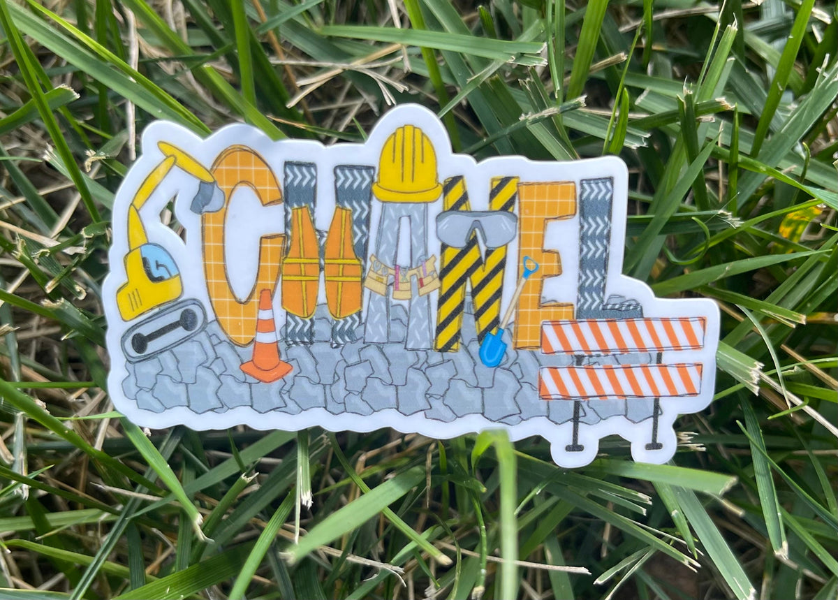 Mom Construction Sticker Personalized Construction Sticker – Lockwood Ave Studio