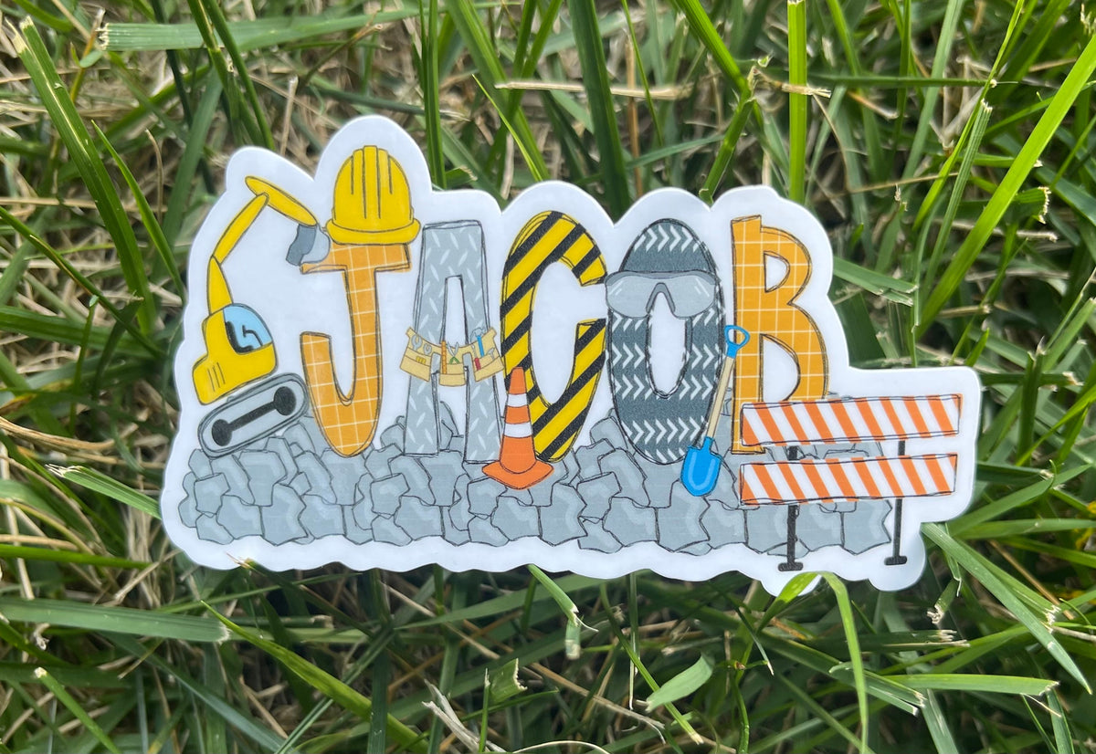 Mom Construction Sticker Personalized Construction Sticker – Lockwood Ave Studio
