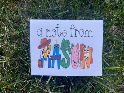 Personalized Toy Story Notecard Set