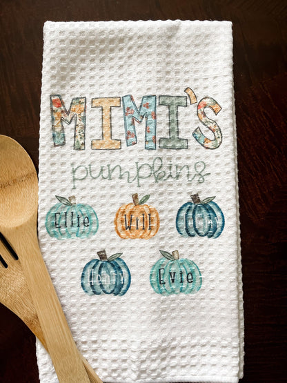 Personalized Fall Pumpkin Towel -- Perfect Gift for Parents, Grandparents, Neighbors and Friends!