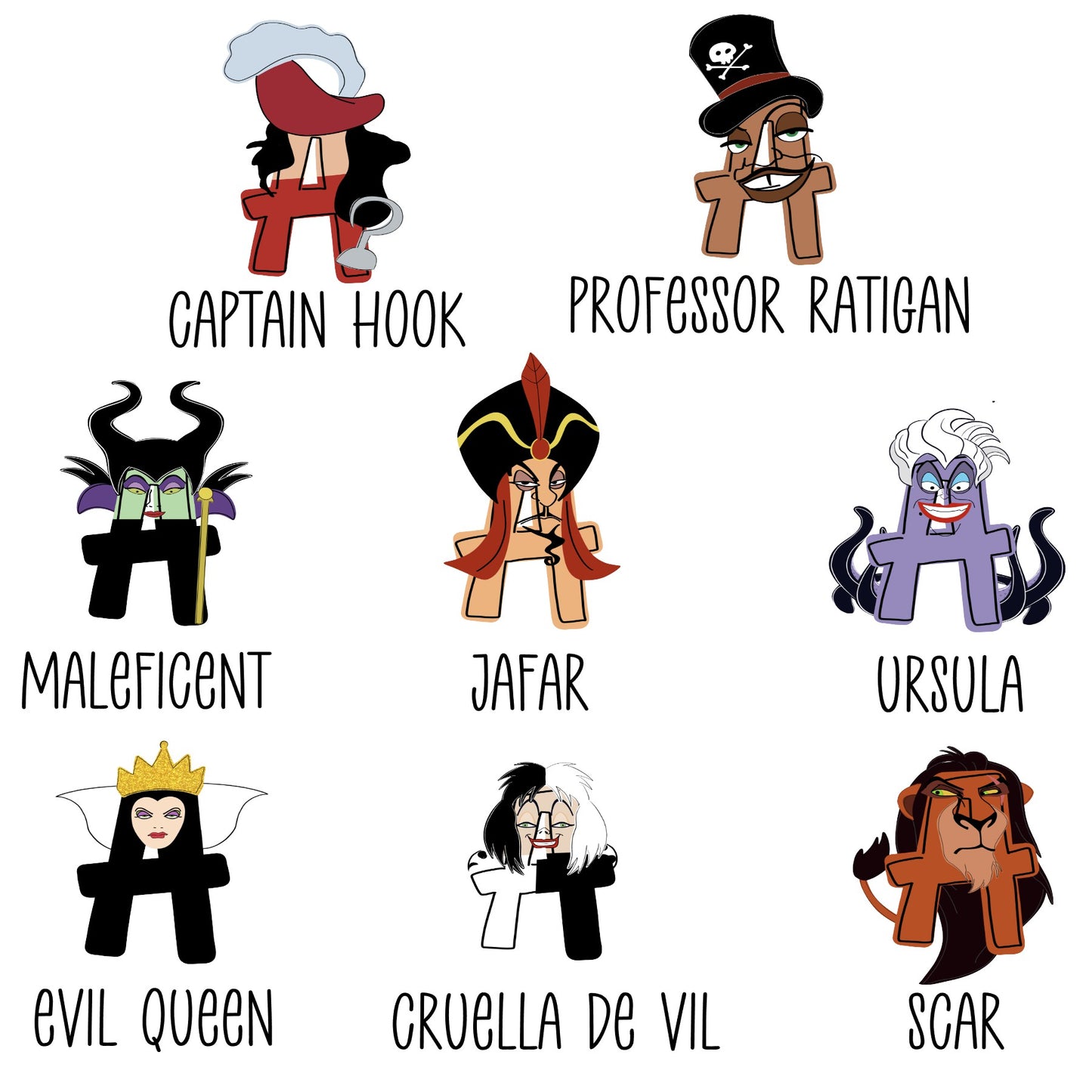 Villain Personalized Name Stickers